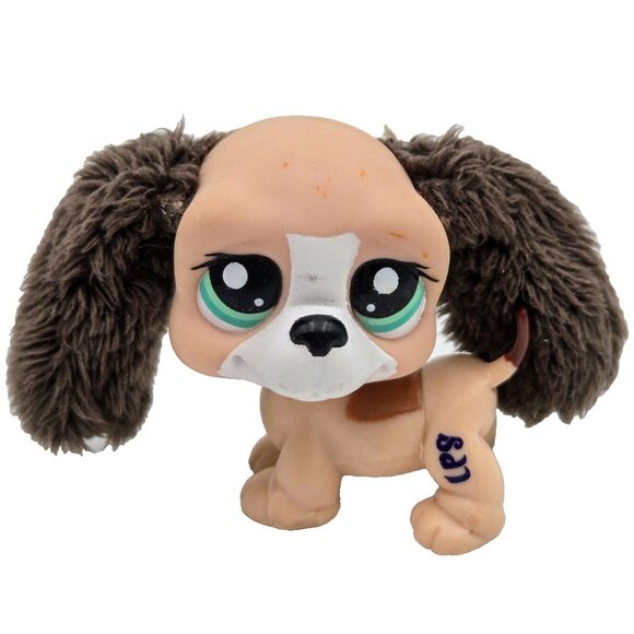 Littlest Pet Shop Basset Hound Dog Puppy Brown Fuzzy Ears #2413 LPS Hasbro 2007 - Picture 1 of 10